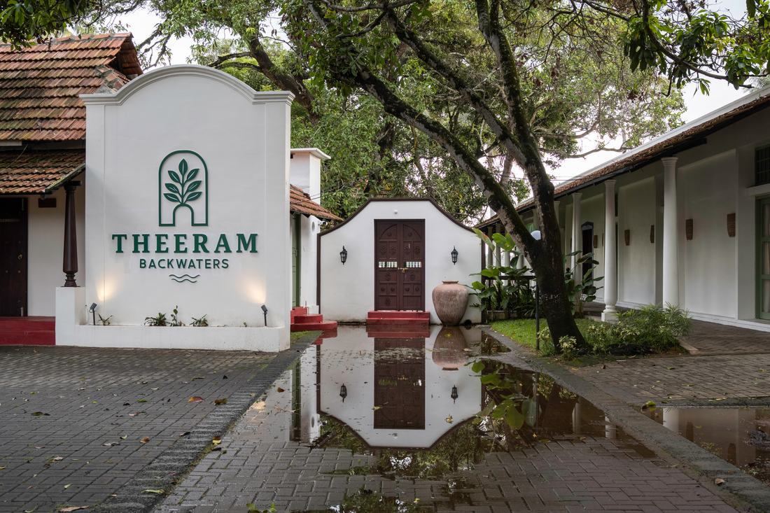 The entrance to Theeram Backwaters, reflected in the walkway